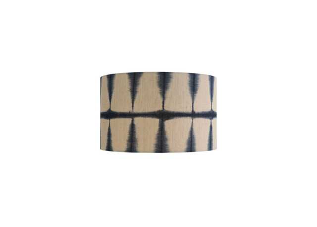 Shropshire Shades Shibori Lampshade Indigo Linen 33 x 20cm