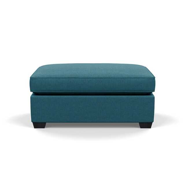Heal's Torino Footstool Brushed Cotton Cadet Black Feet