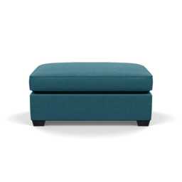 Heal's Torino Footstool Brushed Cotton Cadet Black Feet