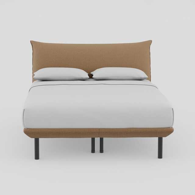 Heal's Aria Bed King Siena Cotton Clay Slats, Black Feet