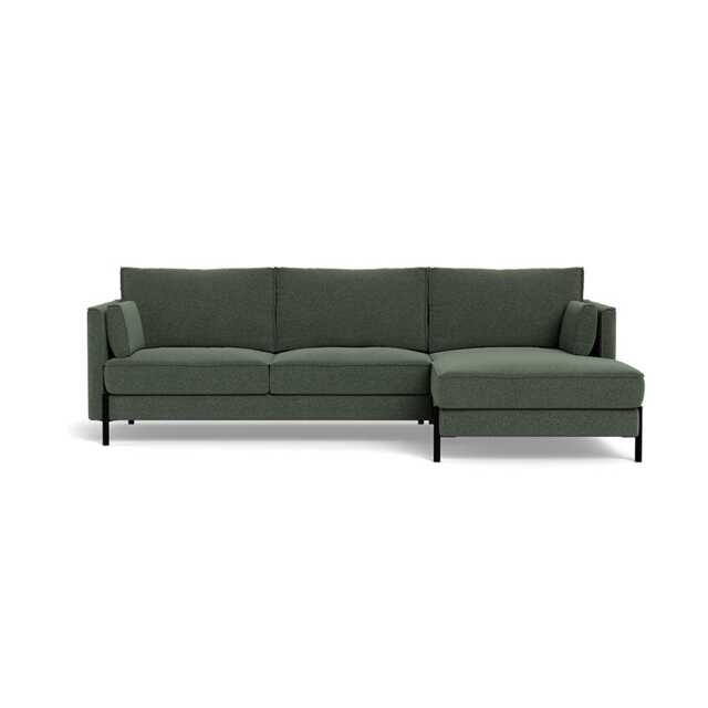 Heal's Tortona Right Hand Facing 4 Seater Corner Chaise Boucle Fern Black Feet - image 1