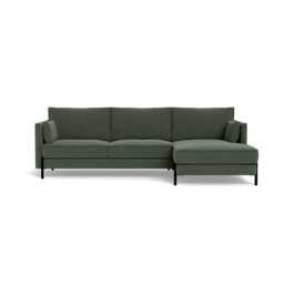 Heal's Tortona Right Hand Facing 4 Seater Corner Chaise Boucle Fern Black Feet - thumbnail 1
