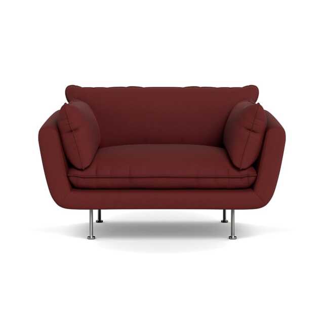 Heal's Allora Loveseat Capelo Linen-Cotton Etruscan Red Stainless Steel Feet