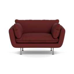Heal's Allora Loveseat Capelo Linen-Cotton Etruscan Red Stainless Steel Feet