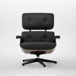 Vitra Eames Lounge Chair Santos Palisander Contemporary Dimensions Nero Polished Black - thumbnail 2