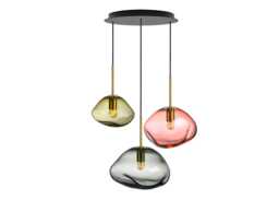 Hadeland Glassverk Crystal Stone Sunstone Chandelier Light