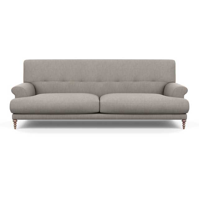 Scp Oscar 3 Seater Informal Sofa Broad Weave Pebble Walnut Feet