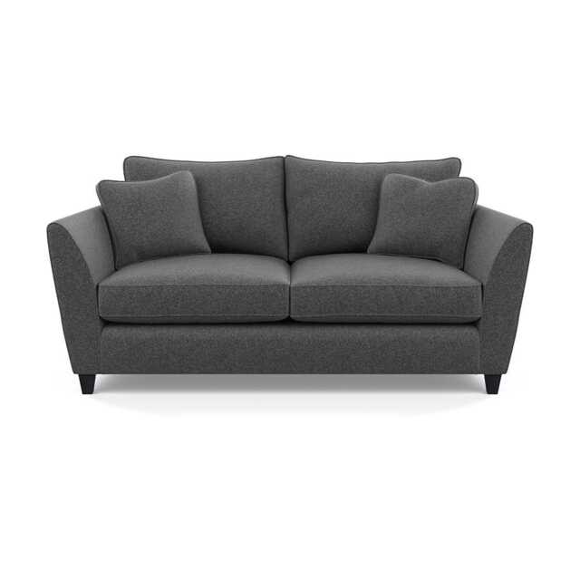 Heal's Torino 3 Seater Sofa Melton Wool Granite Black Feet