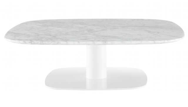 Ligne Roset Alster Low Coffee Table with White Carrera Marble Top