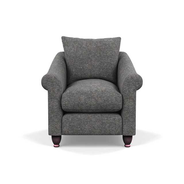 Heal's Devon Armchair Melton Wool Shale Walnut Stained Feet