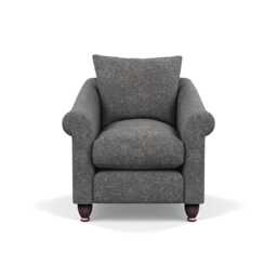 Heal's Devon Armchair Melton Wool Shale Walnut Stained Feet