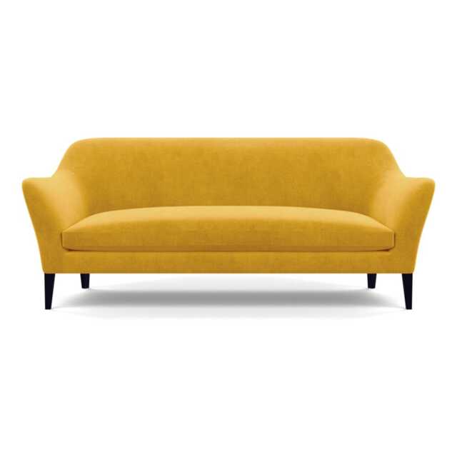Heal's Wallis 4 Seater Sofa Smart Luxe Velvet Canary Black Feet - image 1