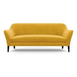 Heal's Wallis 4 Seater Sofa Smart Luxe Velvet Canary Black Feet - thumbnail 2