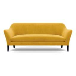 Heal's Wallis 4 Seater Sofa Smart Luxe Velvet Canary Black Feet