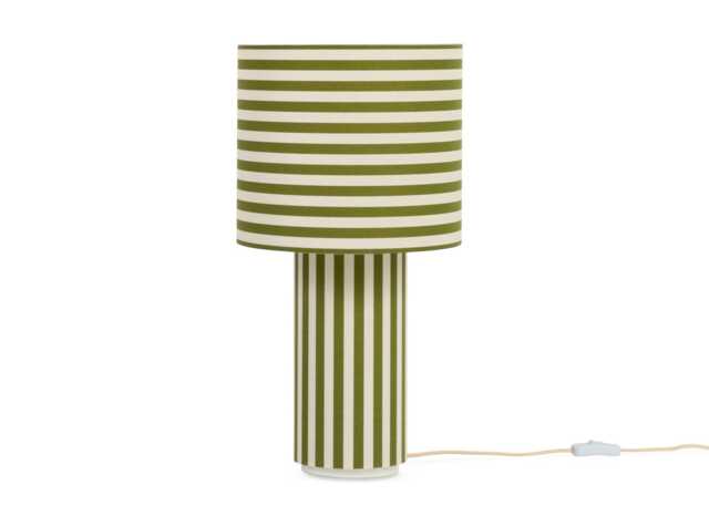 Heal's Raie Fabric Table Lamp Green/White