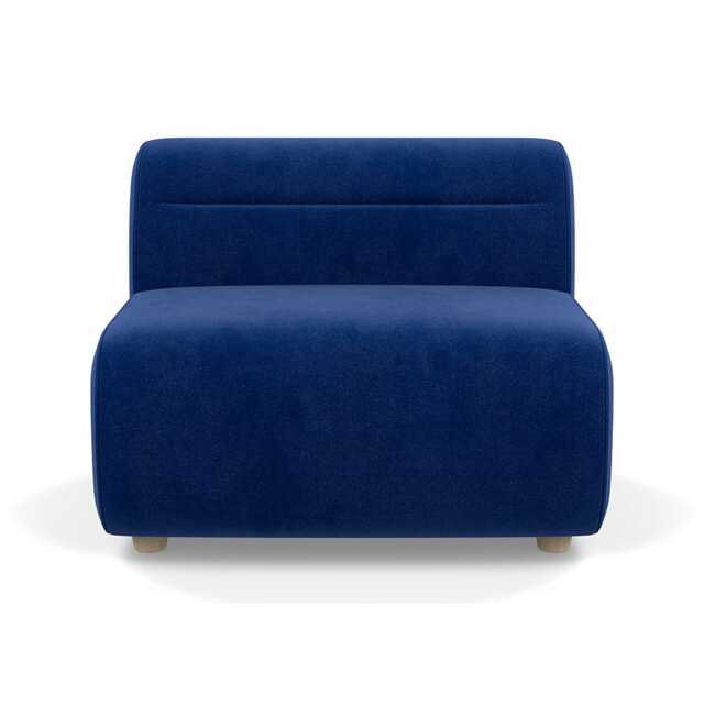 Heal's Lilli Large Single Module Smart Luxe Velvet Azure Natural Beech Feet