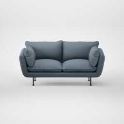 Heal's Allora 2 Seater Sofa Smart Cotton Linen Celestial Black Feet