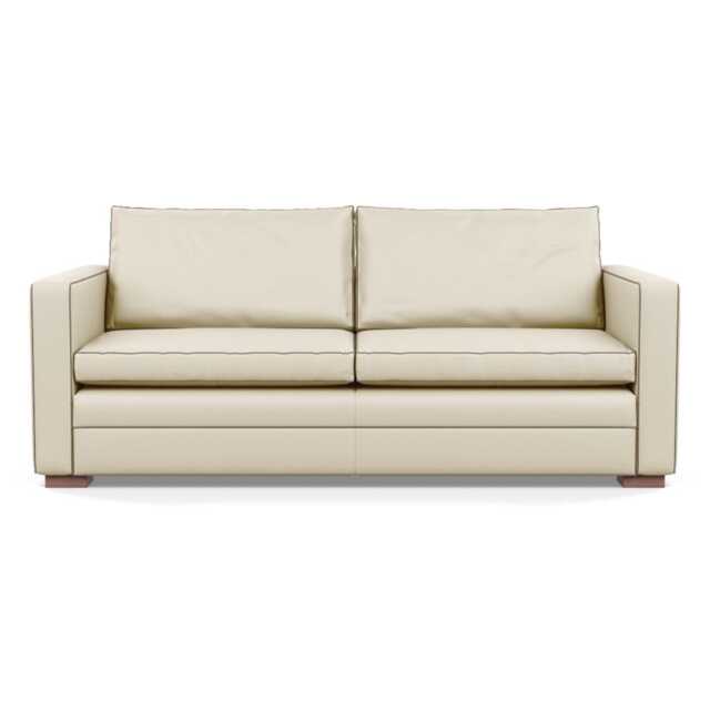 Heal's Palermo 3 Seater Sofa Leather Grain Storm 006 Walnut Feet