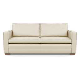Heal's Palermo 3 Seater Sofa Leather Grain Storm 006 Walnut Feet