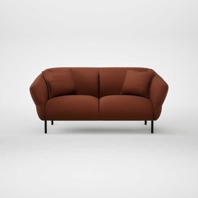 Heal's Alto 4 Seater Sofa Smart Cotton Linen Rust Black Feet - image 1