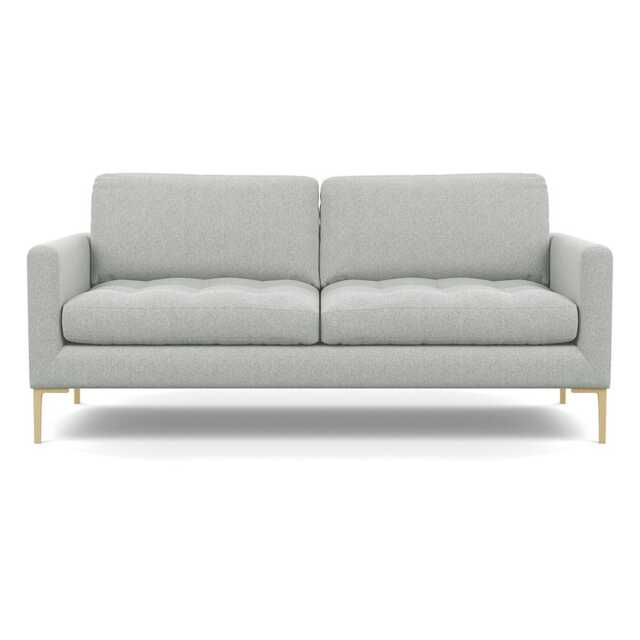Heal's Eton 3 Seater Sofa Melton Wool Limestone Brass Feet