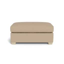 Heal's Torino Footstool Capelo Linen-Cotton Bamboo Natural Feet