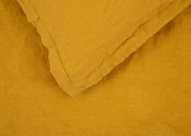 Heal's Washed Linen Mustard Duvet Cover Super King
