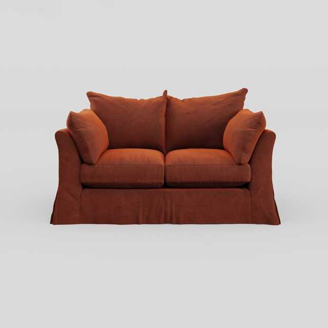 Heal's Tailor Loose Cover 2 Str Sofa Velvet Russet Natural Beech Feet