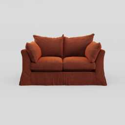 Heal's Tailor Loose Cover 2 Str Sofa Velvet Russet Natural Beech Feet