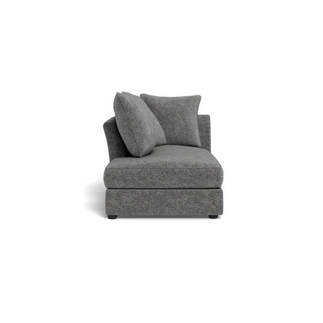 Heal's Tailor Left Hand Facing Chaise Unit Melton Wool Shale Black Feet
