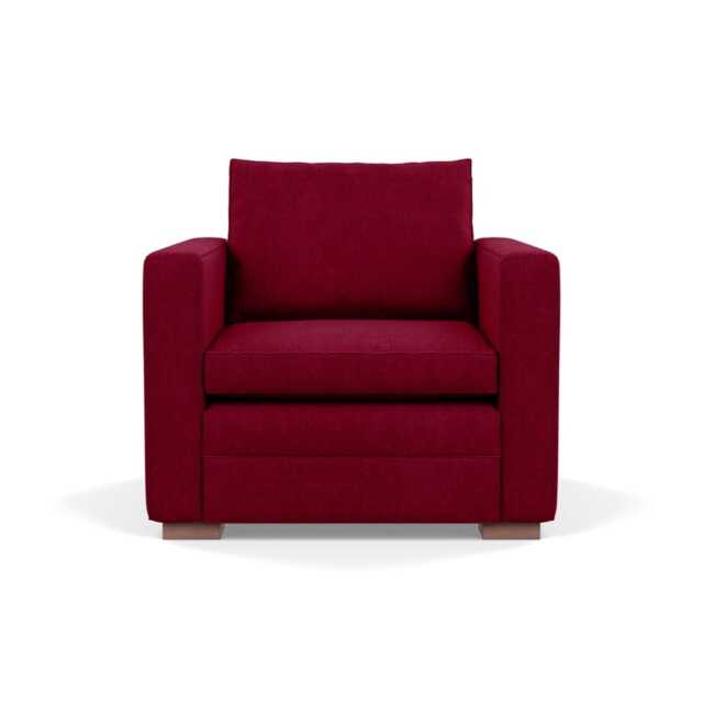 Heal's Palermo Armchair St Moritz Wool Red 74 Walnut - image 1