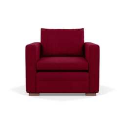 Heal's Palermo Armchair St Moritz Wool Red 74 Walnut