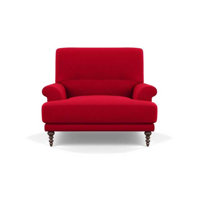 Scp Oscar Informal Armchair Melton Wool Red Oxide Walnut Feet