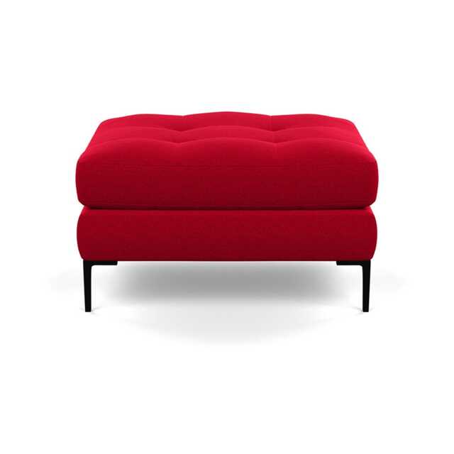 Heal's Eton Footstool Melton Wool Red Oxide Black Feet