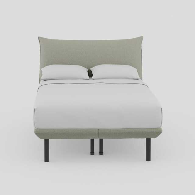 Heal's Aria Bed Double Siena Cotton Pistachio Box Sprung, Black Feet