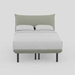 Heal's Aria Bed Double Siena Cotton Pistachio Box Sprung, Black Feet