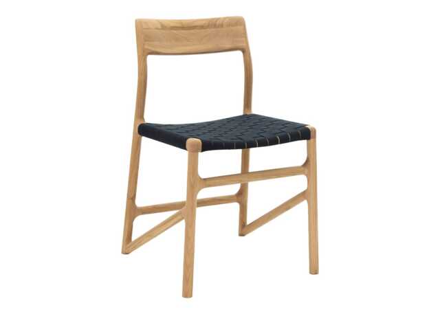 Gazzda Fawn Dining Chair in Oak and Black Webbing