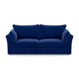 Heal's Tailor 4 Seater Sofa Smart Luxe Velvet Azure Natural Beech Feet