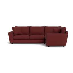 Heal's Snooze Right Hand Facing Corner Sofa Capelo Linen-Cotton Etruscan Red Black Feet
