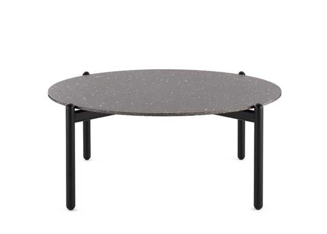 Kartell Undique Coffee Table Black Terrazzo Top Black Base Large