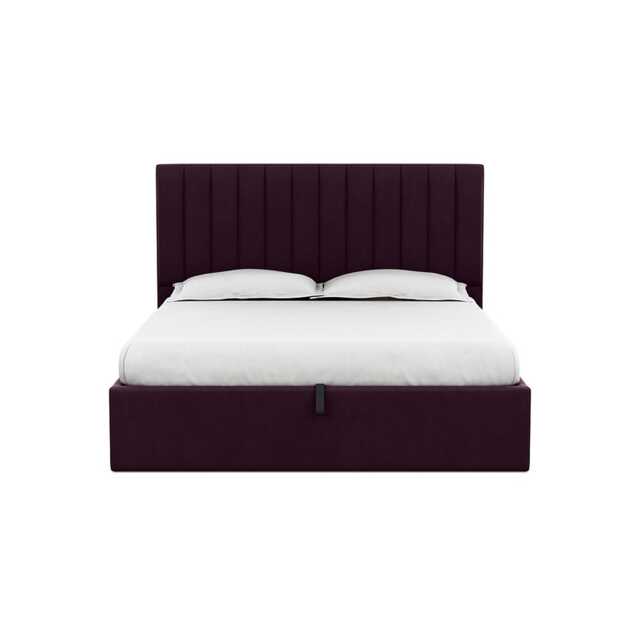 Heal's Lift Storage Divan Super King Cotton Velvet Petrol Natural Feet