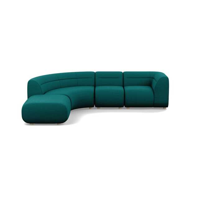 Heal's Lilli Left Hand Facing Curved Corner Sofa Brushed Cotton Pine Natural Beech Feet