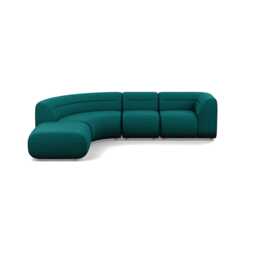 Heal's Lilli Left Hand Facing Curved Corner Sofa Brushed Cotton Pine Natural Beech Feet