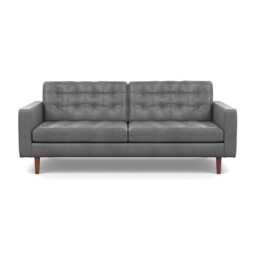 Heal's Hepburn 3 Seater Daino Leather Steel Walnut Feet
