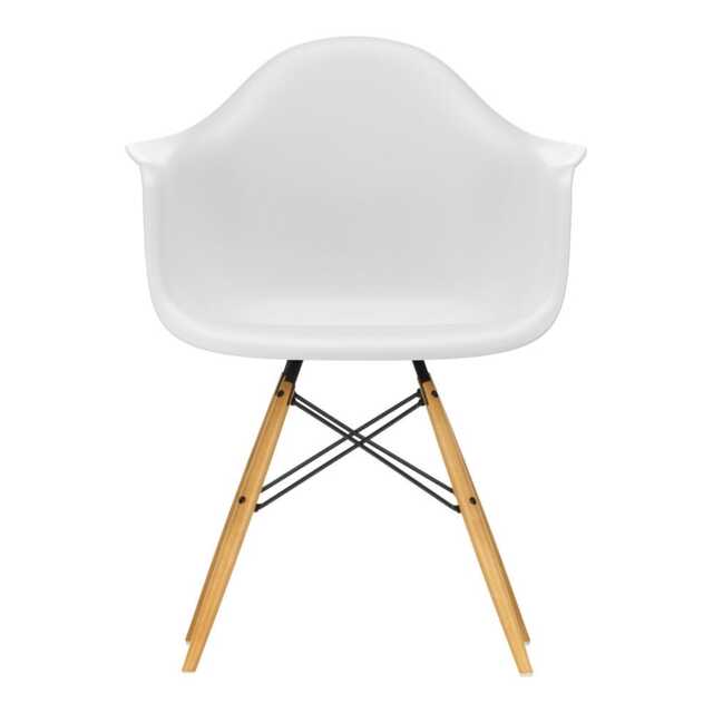 Vitra Eames DAW Armchair RE in Cotton White 02 Golden Maple Base 05 Glides - image 1