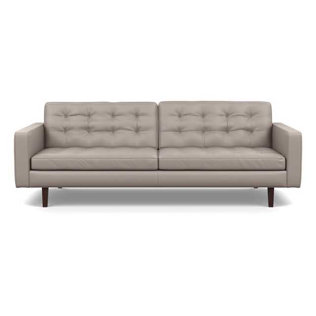 Heal's Hepburn 4 Seater Sofa In Leather Grain Light Grey