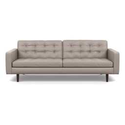 Heal's Hepburn 4 Seater Sofa In Leather Grain Light Grey