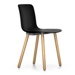 Vitra HAL RE Wood Chair 12 Deep Black Natural Oak Legs