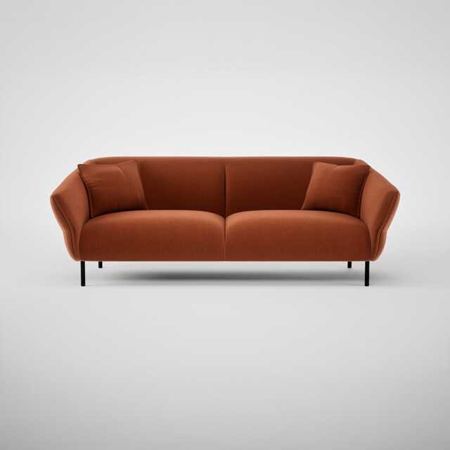 Heal's Alto 4 Seater Sofa Velvet Russet Black Feet - image 1