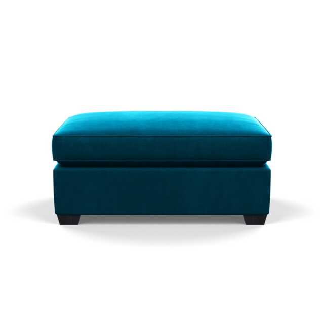 Heal's Torino Footstool Velvet Teal Black Feet